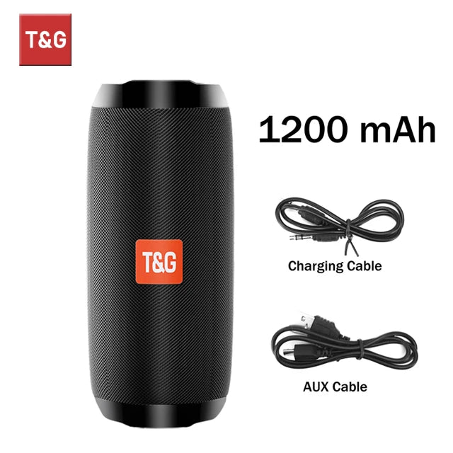 🔊 T&G TG117 – Tragbarer Bluetooth 5.3 Outdoor-Lautsprecher (Wasserdicht, TWS, FM-Radio, TF-Karte)