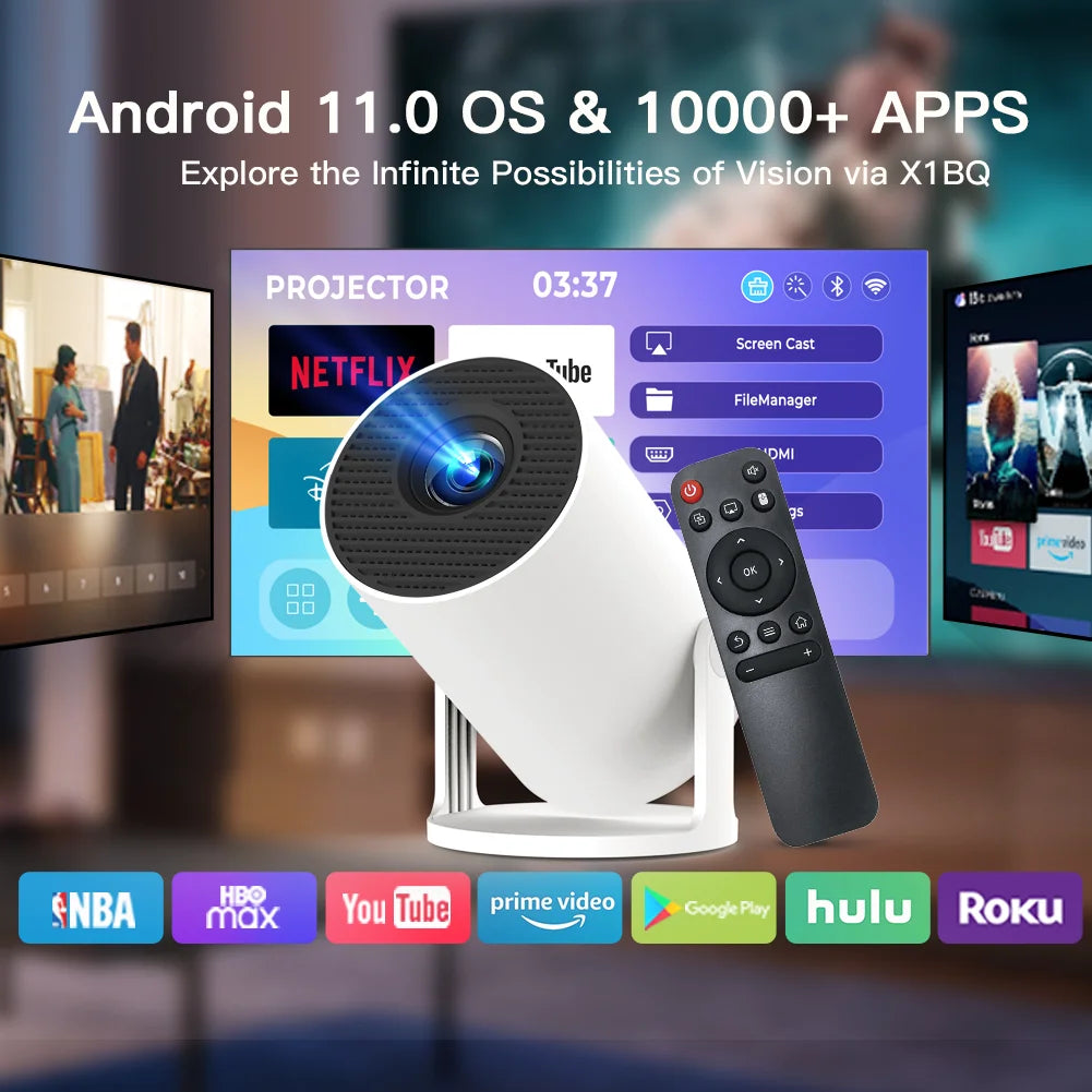 🎥 LYNCAST Mini Projektor – Tragbarer 720P LED-Projektor mit 4K-Support, Bluetooth & 180° Neigung