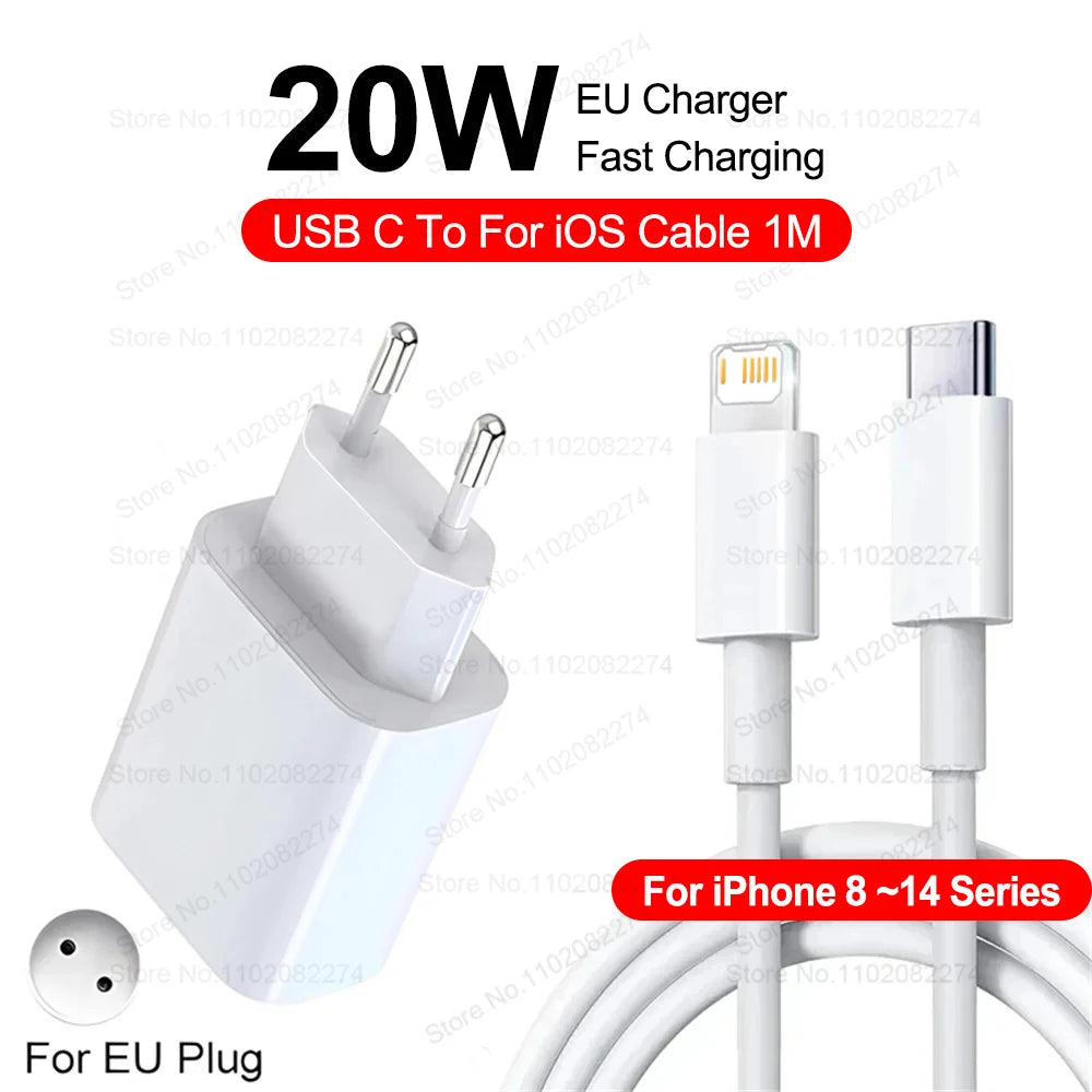 ⚡ FUKABO 40W PD Schnellladegerät – USB-C Fast Charger inkl. Type-C Kabel für iPhone & iPad