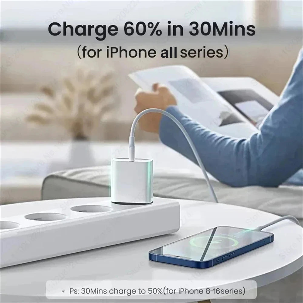 ⚡ FUKABO 40W PD Schnellladegerät – USB-C Fast Charger inkl. Type-C Kabel für iPhone & iPad