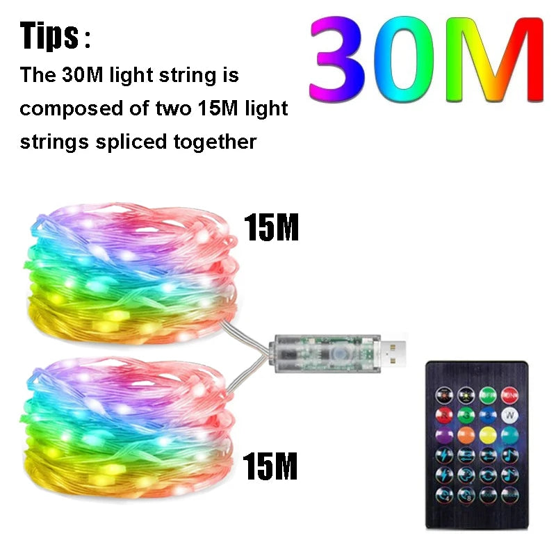 🌈 Dreamcolor WS2812B RGB LED Lichterkette – Bluetooth Smart Fairy Lights (IP65, Wasserdicht, 6V) für Zimmer, Parties & Weihnachten