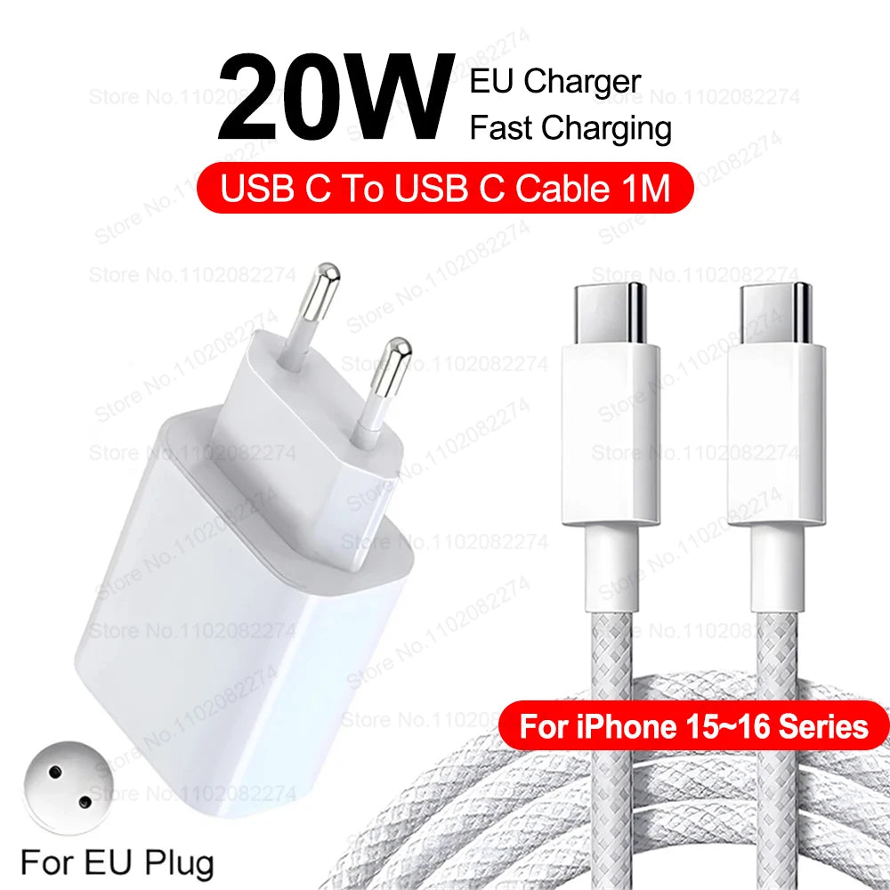⚡ FUKABO 40W PD Schnellladegerät – USB-C Fast Charger inkl. Type-C Kabel für iPhone & iPad