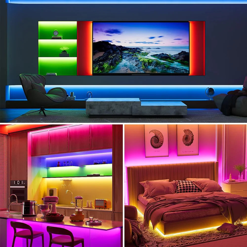 🌈 Tuya WiFi PIR Motion Sensor LED Strip – 24V RGBCCT FCOB High-Density Smart Light (840 LEDs/m, dimmbar, App & Voice Control)