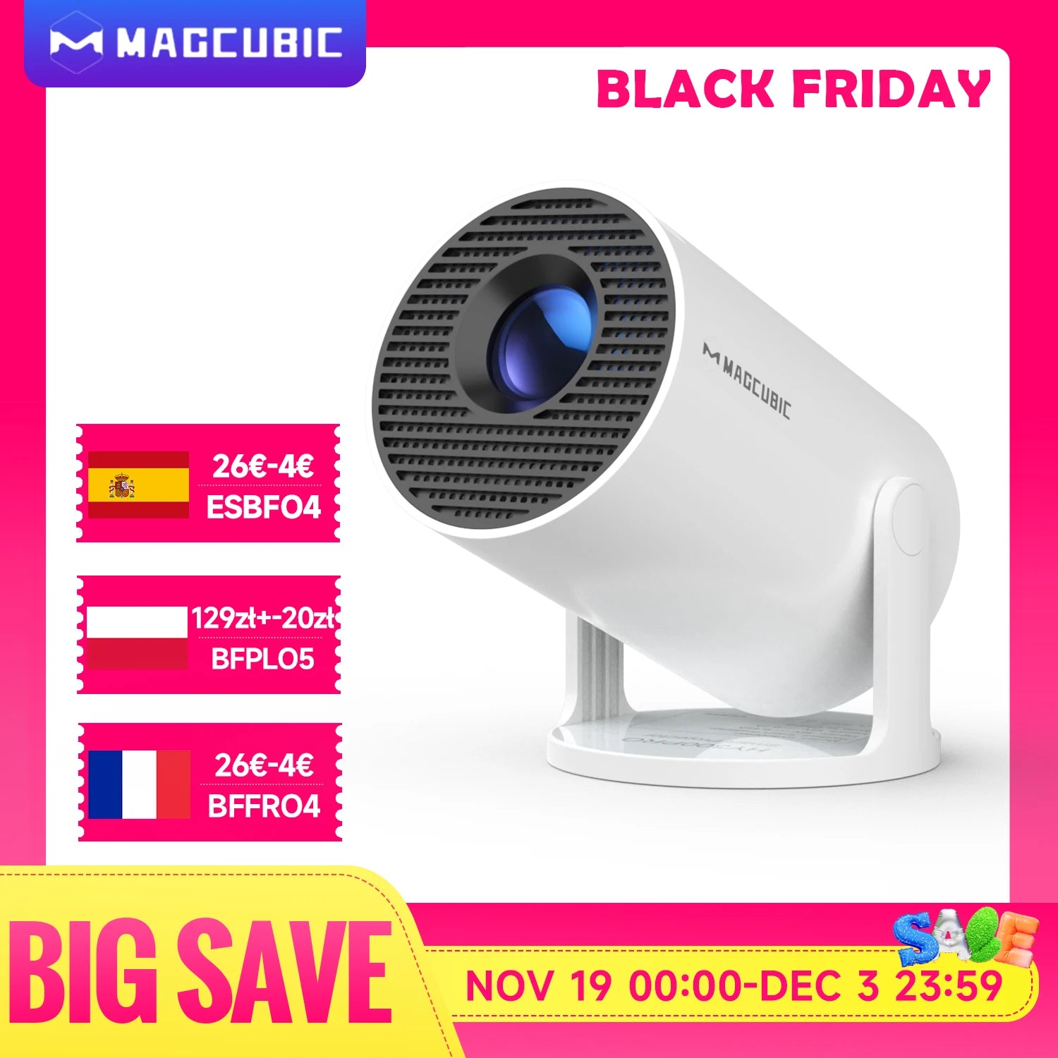 🎥 Magcubic HY300 Pro – 4K Android 11 Mini-Projektor (WiFi 6, 290 ANSI Lumen, BT 5.0, 1080P Unterstützung)