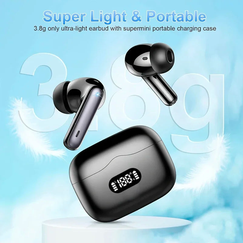 🎧 UYUXIO Wireless Earbuds – Bluetooth 5.3 TWS Kopfhörer mit 40 dB Noise Cancelling, ENC & LED-Display ( airpod )