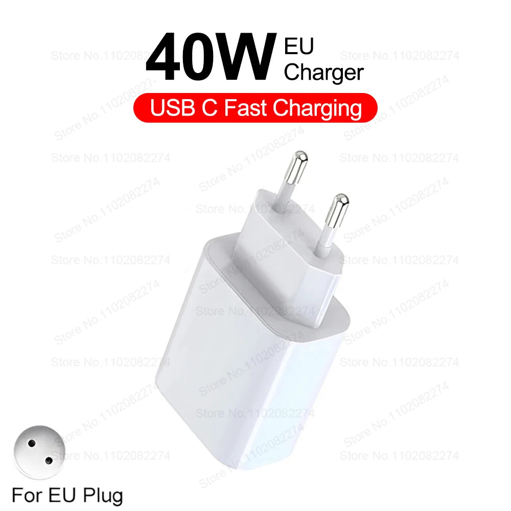 ⚡ FUKABO 40W PD Schnellladegerät – USB-C Fast Charger inkl. Type-C Kabel für iPhone & iPad