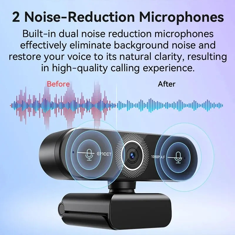 📷 EMEET C60E – 2K / 1440P Autofokus USB-Webcam für Videoanrufe, Meetings & Streaming