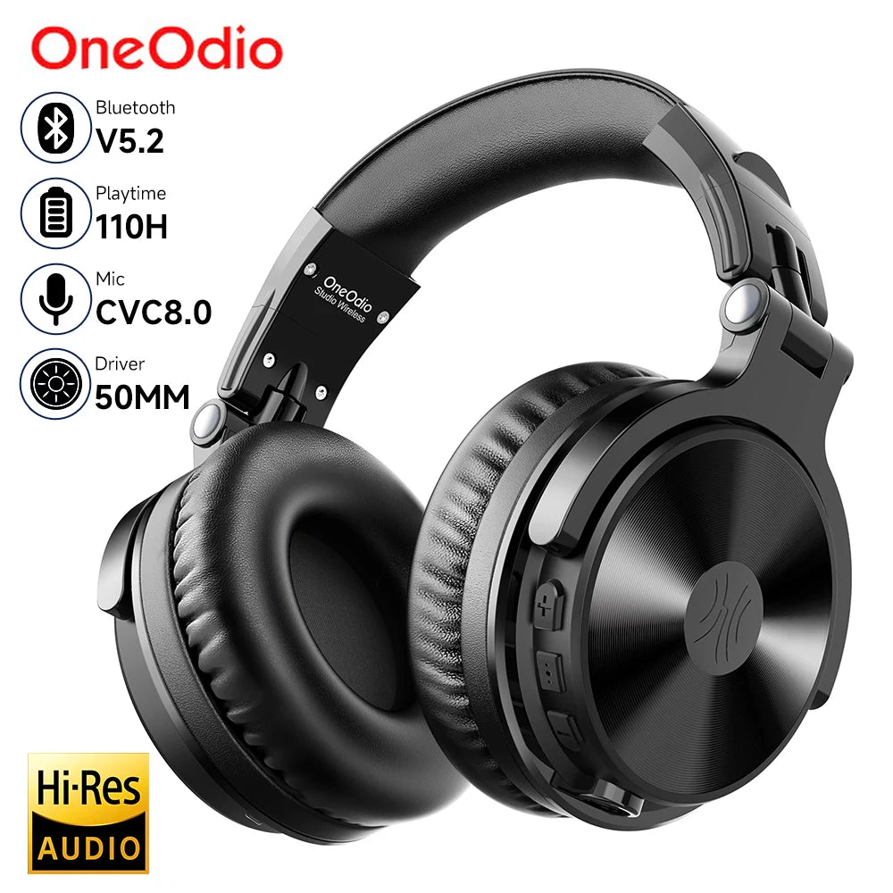 OneOdio Pro-C – Bluetooth 5.2 Over-Ear Headphones mit Mikrofon & 110h Akkulaufzeit (Hi-Res Audio)