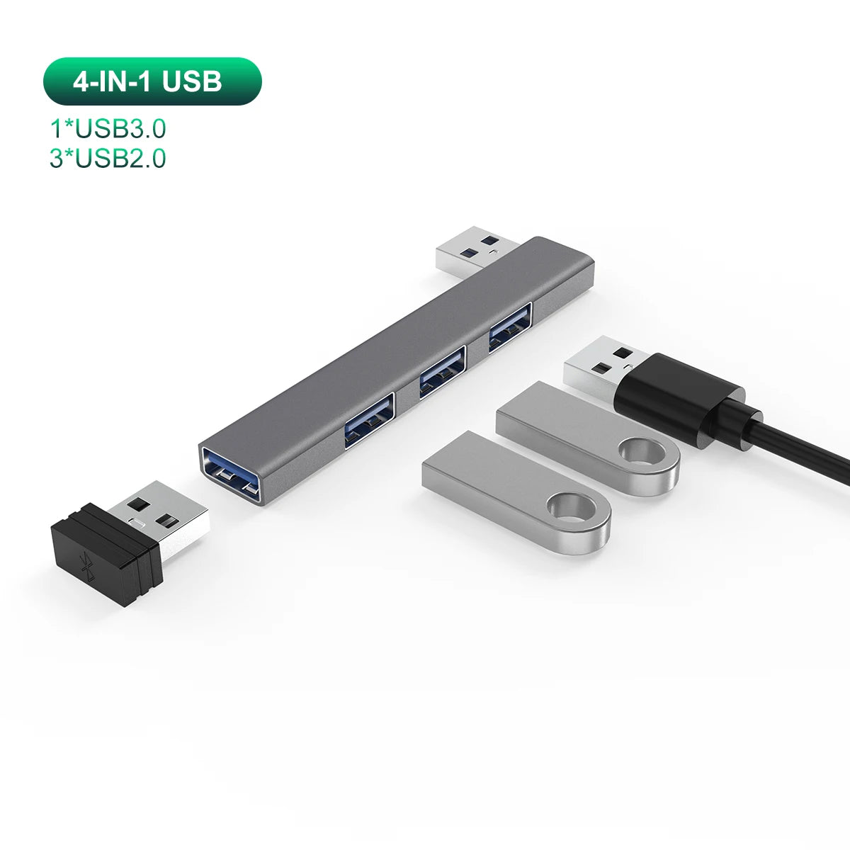 🔌 4-Port USB-C Multi Splitter – Type-C HUB 3.0/3.1 Adapter