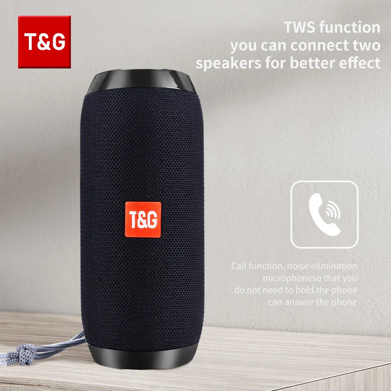 🔊 T&G TG117 – Tragbarer Bluetooth 5.3 Outdoor-Lautsprecher (Wasserdicht, TWS, FM-Radio, TF-Karte)