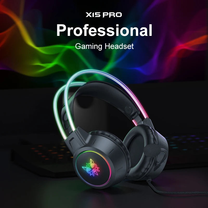 ONIKUMA RGB Gaming Headset – Gaming Kopfhörer mit HD-Mikrofon & 3.5mm Anschluss für PC, PS4/PS5, Xbox & Switch
