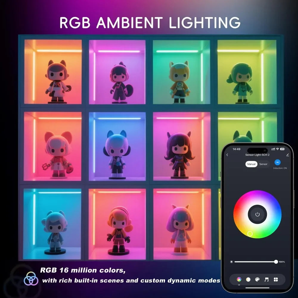 🌈 Tuya WiFi PIR Motion Sensor LED Strip – 24V RGBCCT FCOB High-Density Smart Light (840 LEDs/m, dimmbar, App & Voice Control)