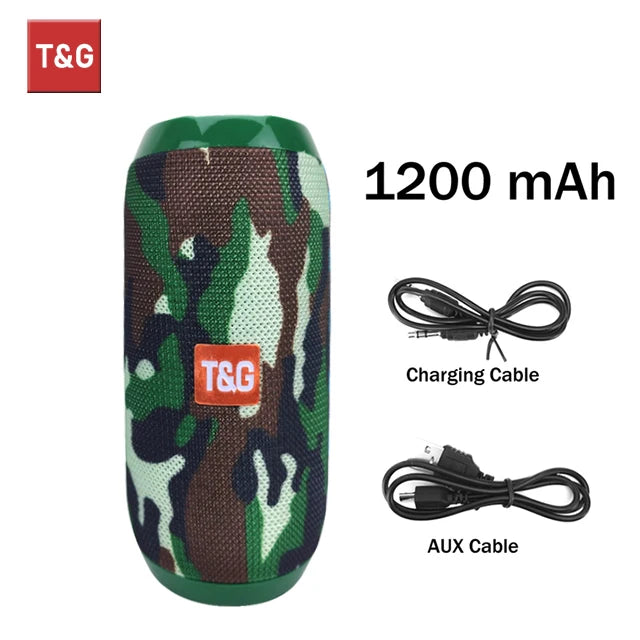 🔊 T&G TG117 – Tragbarer Bluetooth 5.3 Outdoor-Lautsprecher (Wasserdicht, TWS, FM-Radio, TF-Karte)