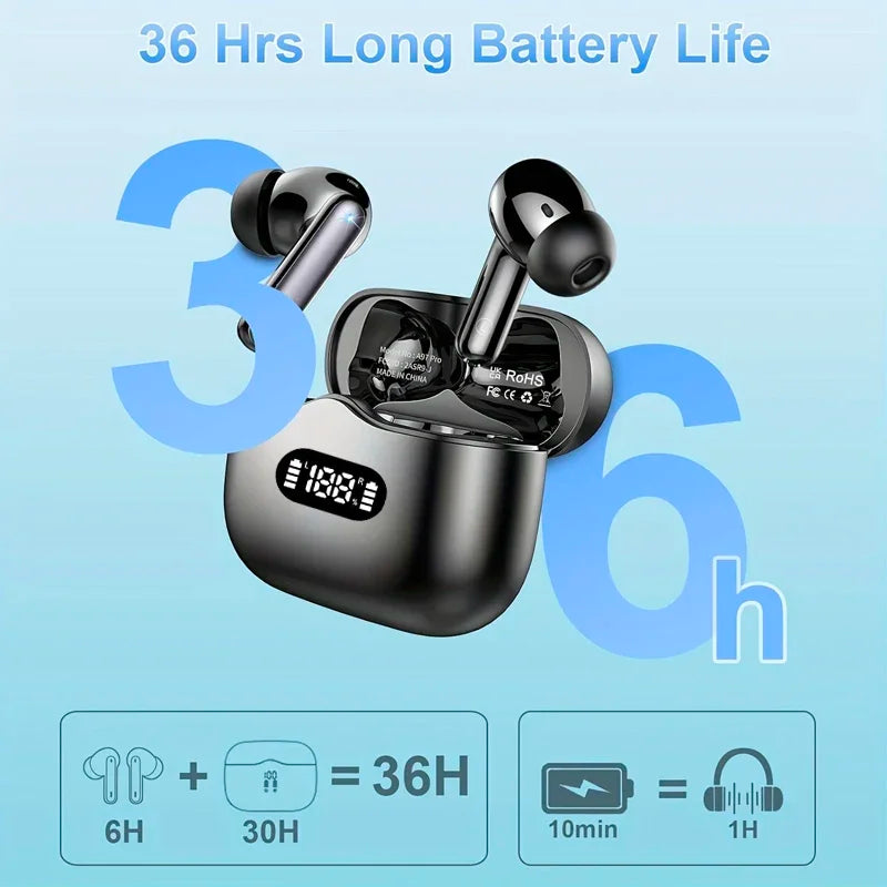 🎧 UYUXIO Wireless Earbuds – Bluetooth 5.3 TWS Kopfhörer mit 40 dB Noise Cancelling, ENC & LED-Display ( airpod )