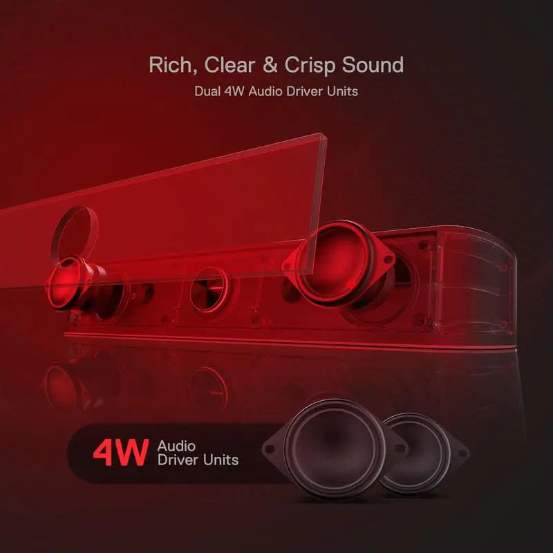 Redragon GS560 Adiemus – RGB USB Desktop Soundbar mit 2.0 Stereo-Klang & Audio-Light-Sync für PC & Laptop